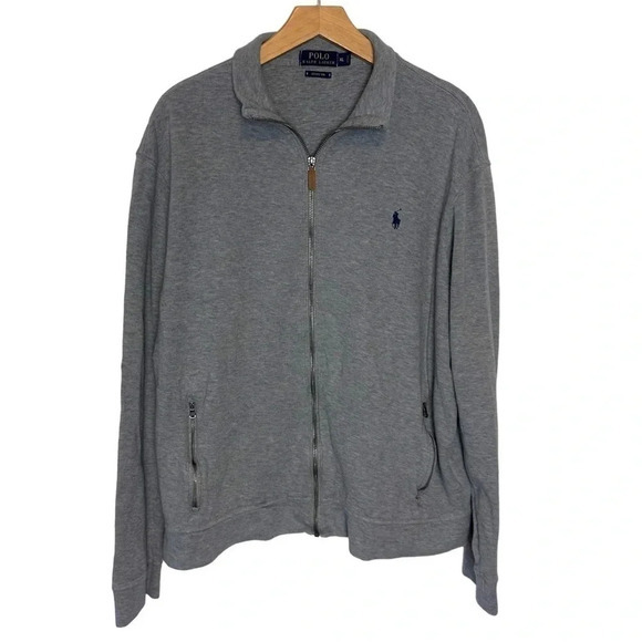Polo Ralph Lauren Estate Rib Men’s XL Gray textured full zip jacket Preppy Y2K - Picture 2 of 7